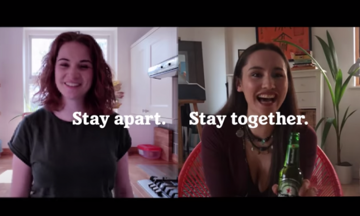 Heineken reclame: stay apart. stay together.  Heineken reclame: stay apart. stay together.